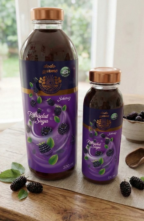 Dodo Gurme Sugar-Free Blackberry Juice Bottle Label
