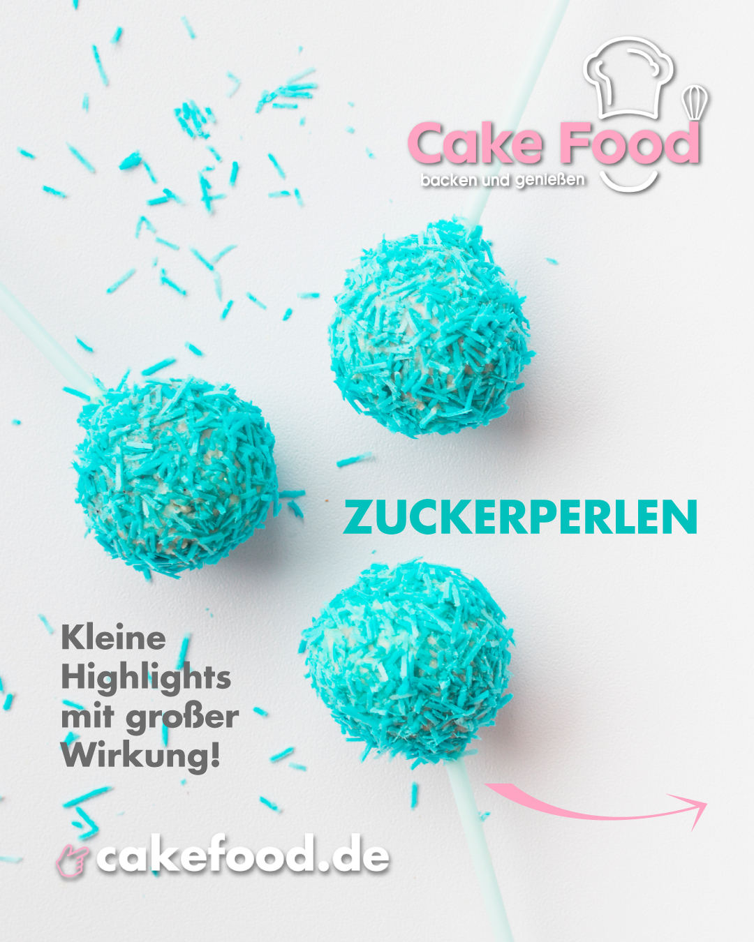 Cake Food Mavi Hindistan Cevizli Süsleme Topları Postu